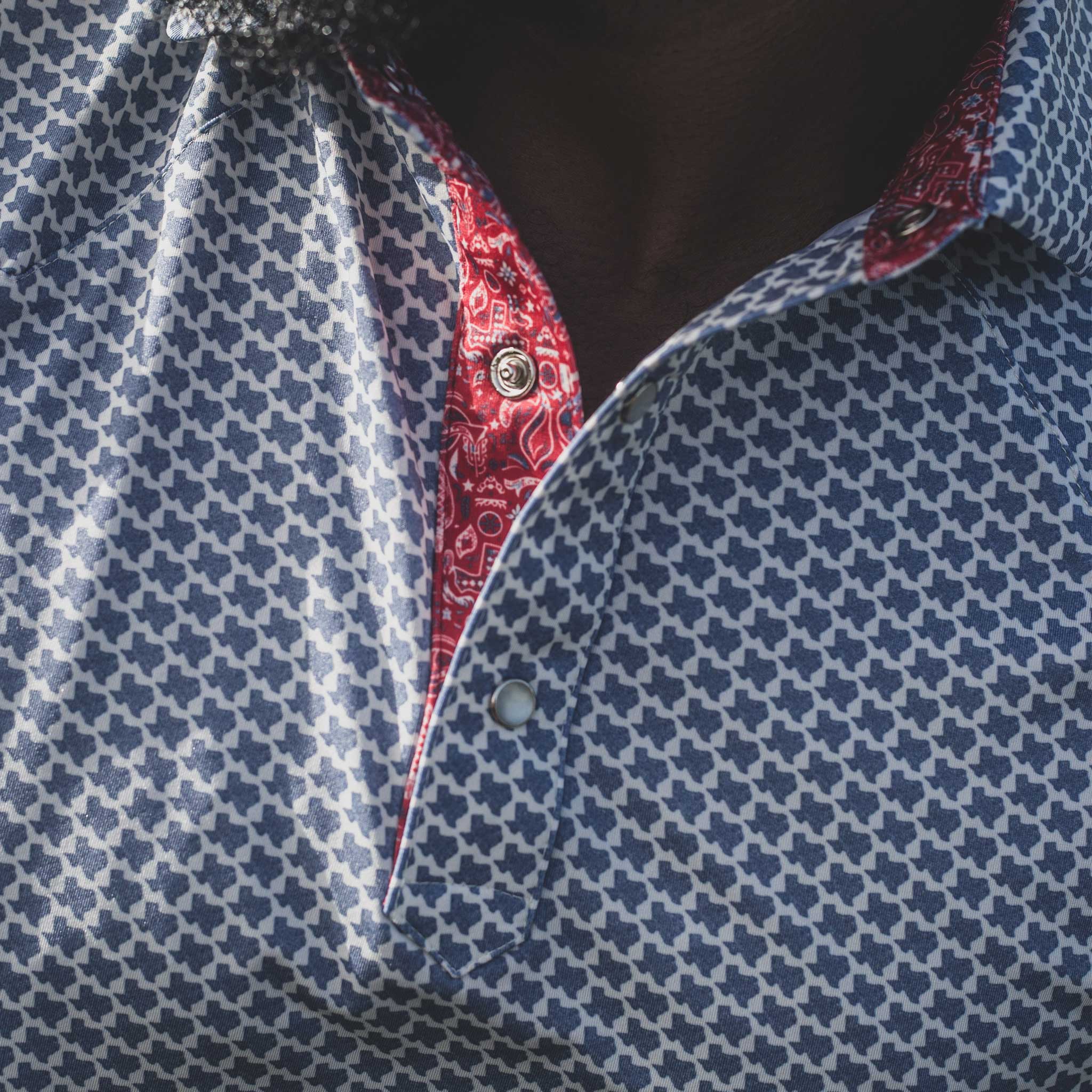 Blue Fringe Cowboy Shirt L By A Herman US